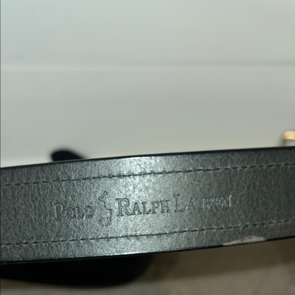 Polo Ralph Lauren Italian Leather Belt Men’s 38 Black Brass Logo Classic - Picture 7 of 8